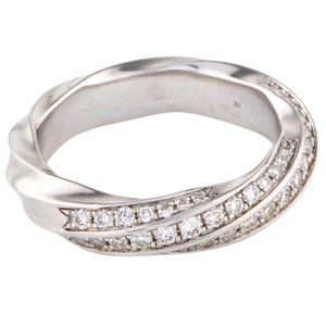 DAVID YURMAN DIAMOND .068 CTW STERLING SILVER CABLE EDGE BAND RING